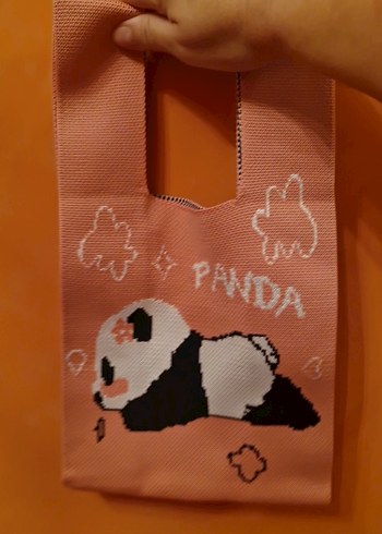 Pembe Baskılı Panda Desenli Bebek Çantası - Görsel 2