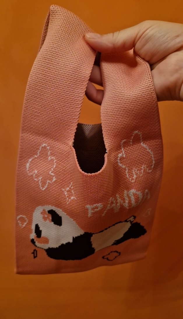 Pembe Baskılı Panda Desenli Bebek Çantası - Görsel 3