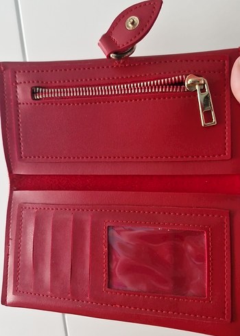 Kırmızı Deri Tokalı Kadın Cüzdanı - Görsel 4