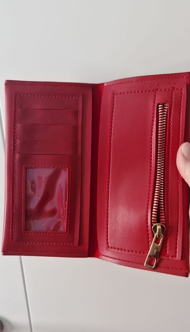 Kırmızı Deri Tokalı Kadın Cüzdanı - Görsel 3