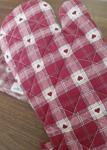 Nakışlı Beyaz Fırın Eldiveni ve Tutacak Seti - Görsel 7