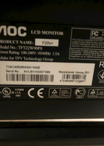 Beden Renk Aoc 1080p 60 hz monitör SIFIR AYARINDA HATASIZ