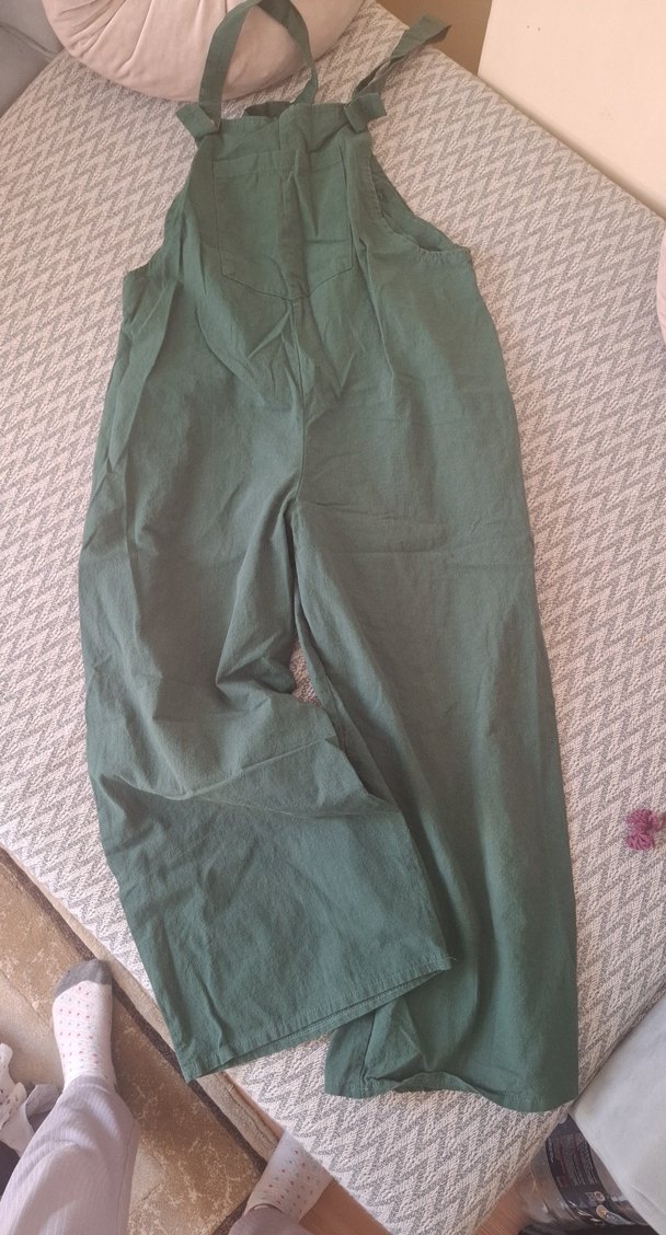 Yeşil Keten Bohem Tulum - Görsel 3