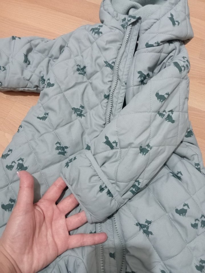 Gri Erkek Bebek Fermuarlı Kar Tulumu - Görsel 2