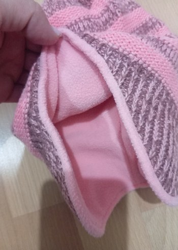 Diğer Çocuk Pembe Çizgili Örgü Bere