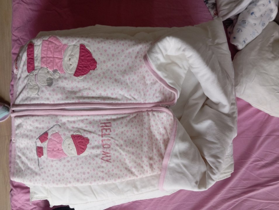 Kız Bebek Pembe Desenli Fermuarlı kundak battaniye - Görsel 5