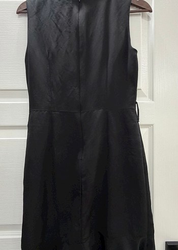 Siyah Midi V Yaka Kadın Elbise - Görsel 3