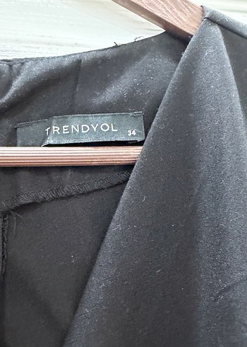 Drapeli Siyah Uzun Göbek Detaylı  Ofis Elbisesi - Görsel 5