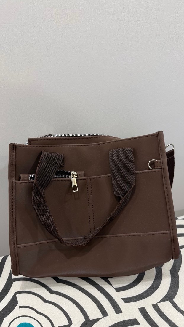 Kahverengi Deri Kadın Çanta - Görsel 4