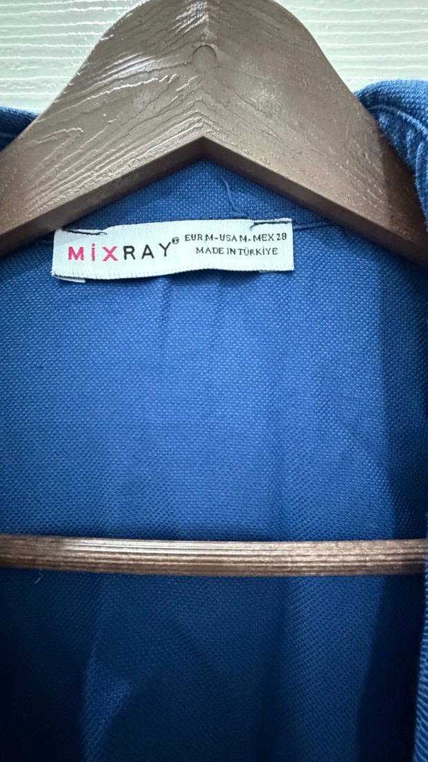 Lacivert Keten Düğmeli Kadın Gömlek - Görsel 2