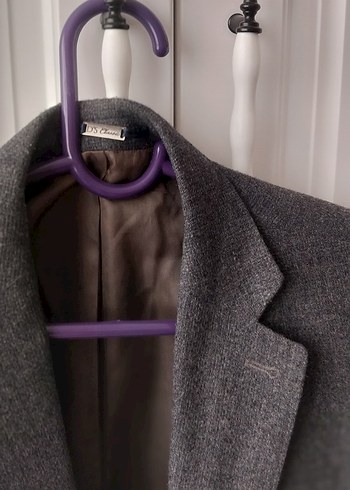 Düğmeli Gri Yün ceket erkek ds clasik marka slim fit 50 beden,,, - Görsel 4