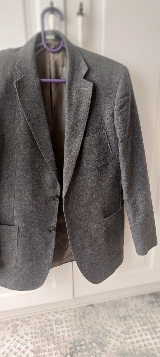 Düğmeli Gri Yün ceket erkek ds clasik marka slim fit 50 beden,,, - Görsel 5