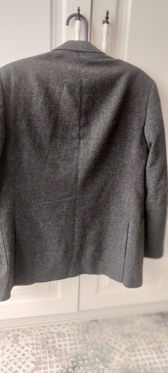 Düğmeli Gri Yün ceket erkek ds clasik marka slim fit 50 beden,,, - Görsel 3