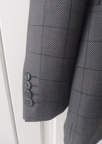 Gri Kareli Modern Klasik Erkek ceket kigli 48 beden - Görsel 7
