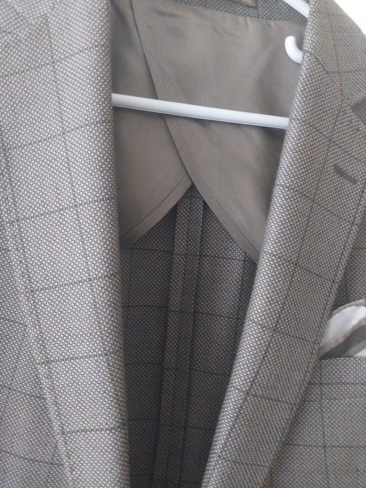 Gri Kareli Modern Klasik Erkek ceket kigli 48 beden - Görsel 2