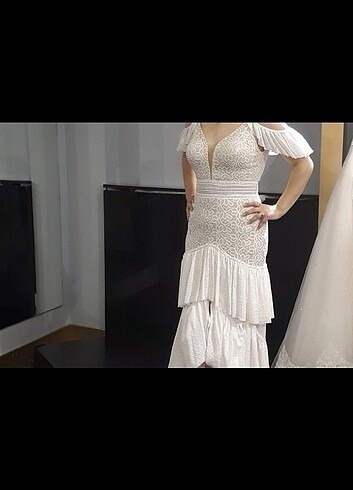 40 Beden ten rengi Renk Nikah elbisesi