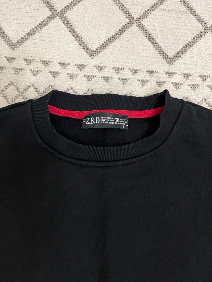 Siyah  Sweatshirt, Uzun Kollu, Regular Fit - Görsel 4