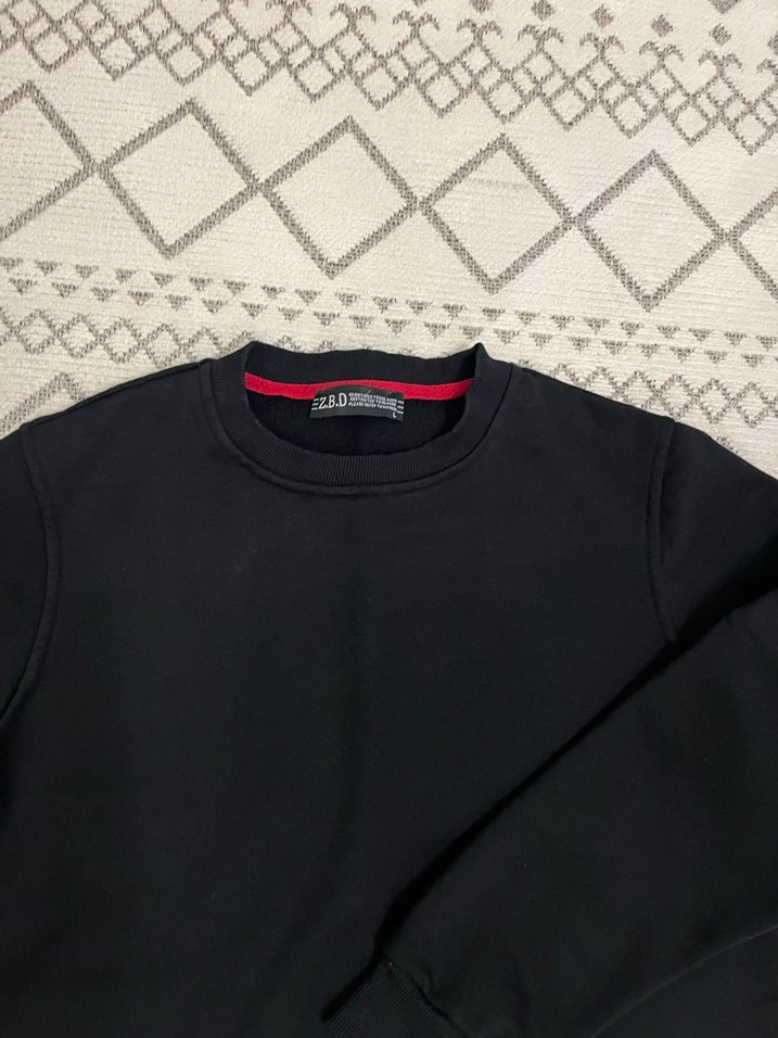 Siyah  Sweatshirt, Uzun Kollu, Regular Fit - Görsel 3