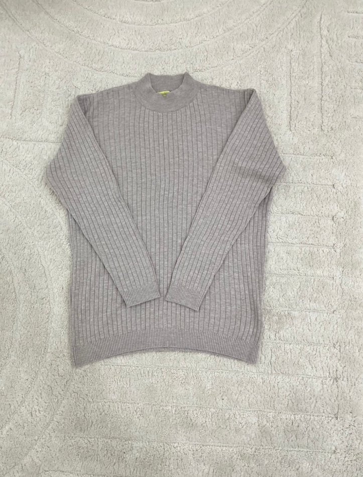 Gri erkek Boğazlı Triko erkek Kazak - Görsel 2