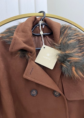 Armine Kahverengi Kadın Uzun Süet Kürklü Kaban - Görsel 4