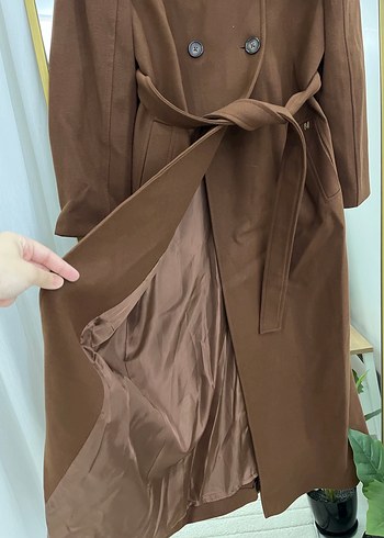 Armine Kahverengi Kadın Uzun Süet Kürklü Kaban - Görsel 6