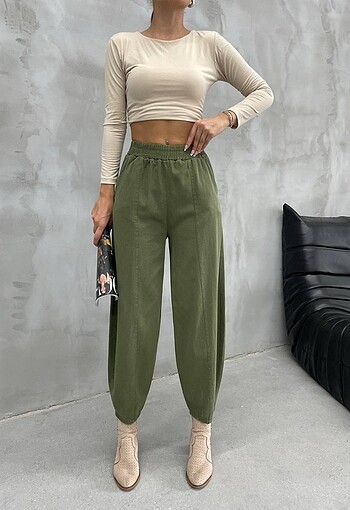 Gabardin kumaş şalvar pantolon