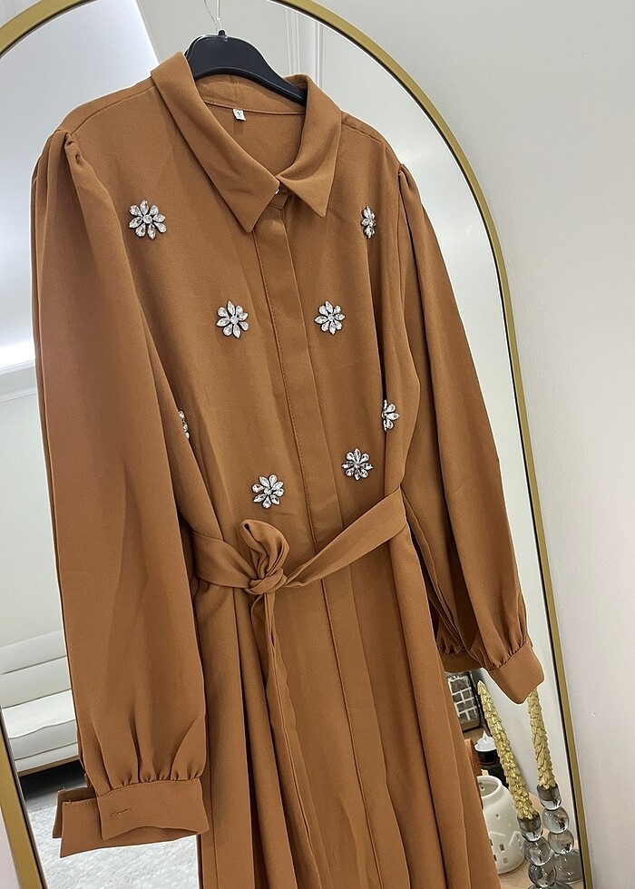 Taşlı elbise abaya - Görsel 2