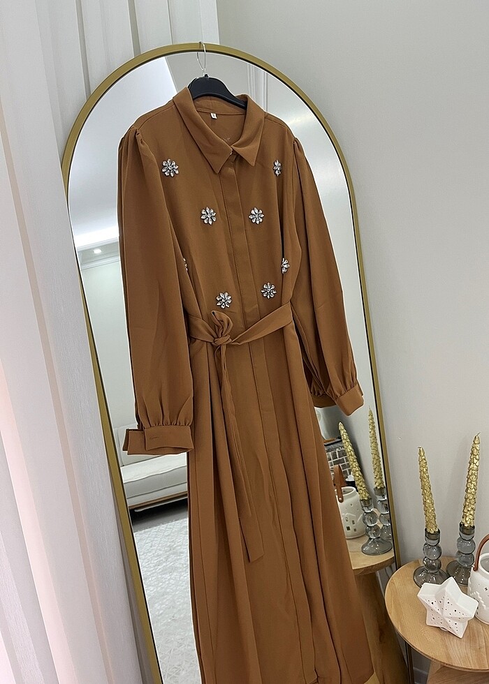 Taşlı elbise abaya - Görsel 3