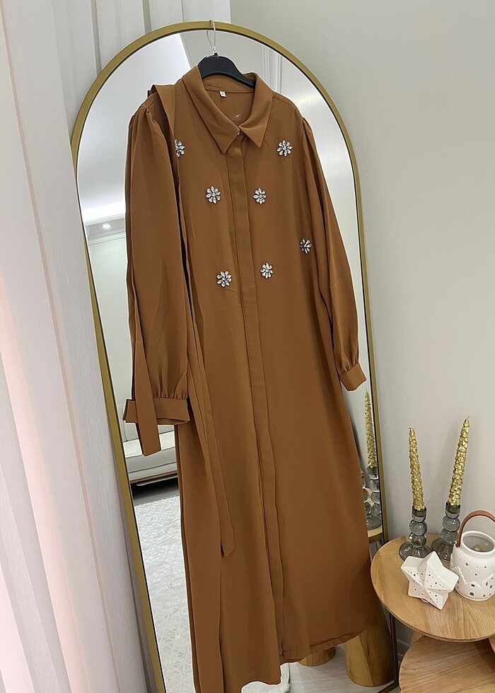 Taşlı elbise abaya - Görsel 4