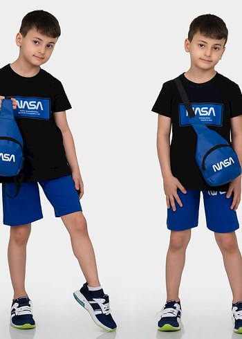  Beden beyaz Renk NASA Baskılı Beyaz Erkek Çocuk Tişörtü