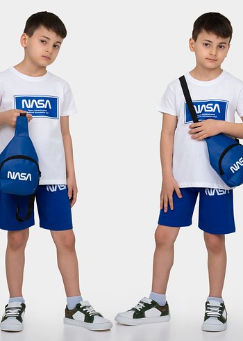 NASA Baskılı Beyaz Erkek Çocuk Tişörtü - Görsel 5