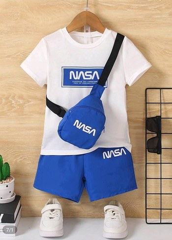 NASA Baskılı Beyaz Erkek Çocuk Tişörtü - Görsel 9