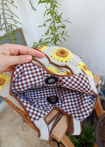 Beden Bej Örgü Kadın Çanta