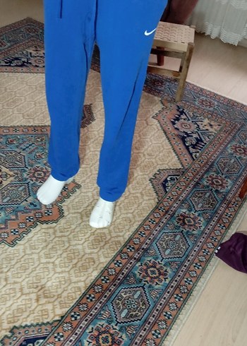 Nike Mavi Rahat Kesim pamuklu içi polarlı  Eşofman Altı - Görsel 6