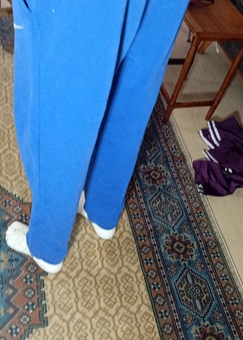 Nike Mavi Rahat Kesim pamuklu içi polarlı  Eşofman Altı - Görsel 11