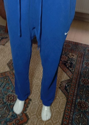 Nike Mavi Rahat Kesim pamuklu içi polarlı  Eşofman Altı - Görsel 14