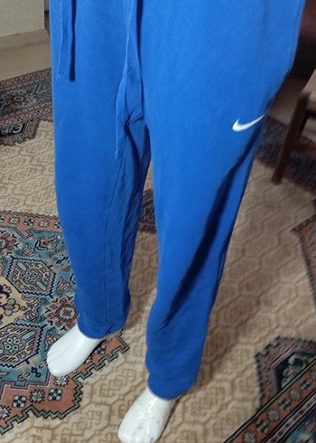 Nike Mavi Rahat Kesim pamuklu içi polarlı  Eşofman Altı - Görsel 13