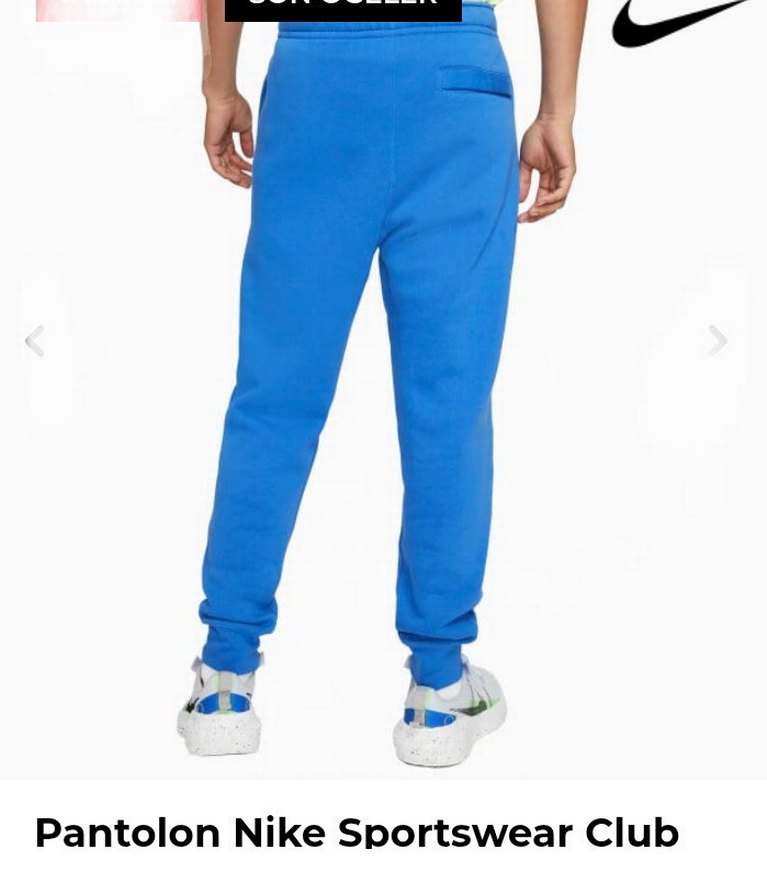 Nike Mavi Rahat Kesim pamuklu içi polarlı  Eşofman Altı - Görsel 3