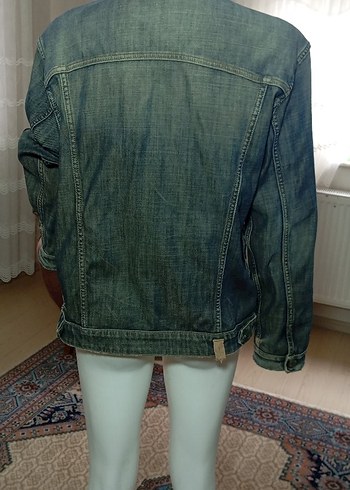 MAVİ JEANS TAŞLANMIŞ XL  YEŞİL-GRİ KOT JEANS CEKET BAYAN - Görsel 7