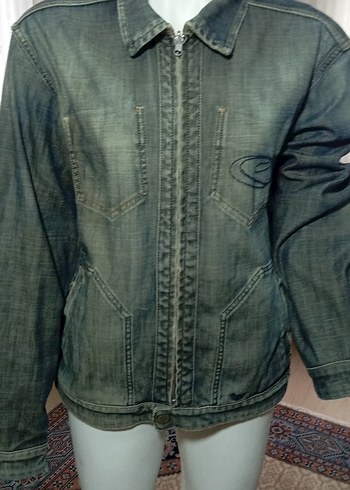 MAVİ JEANS TAŞLANMIŞ XL  YEŞİL-GRİ KOT JEANS CEKET BAYAN - Görsel 6