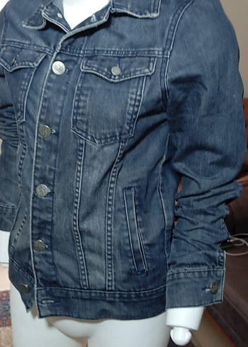 HENDRICS JEANS Lacivert Düğmeli Kadın Kot Ceketi - Görsel 5