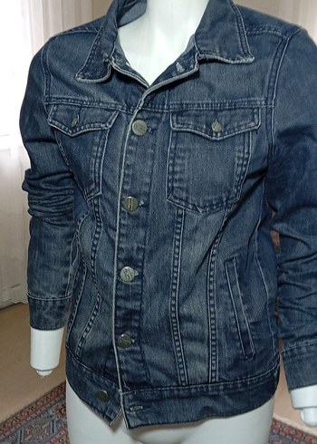 HENDRICS JEANS Lacivert Düğmeli Kadın Kot Ceketi - Görsel 12