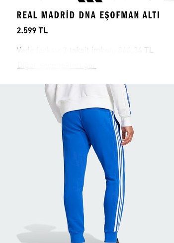 ADİDAS REAL MADRID EŞOFMAN ALT. UNISEX. BAY/ BAYAN İÇİNDİR - Görsel 6