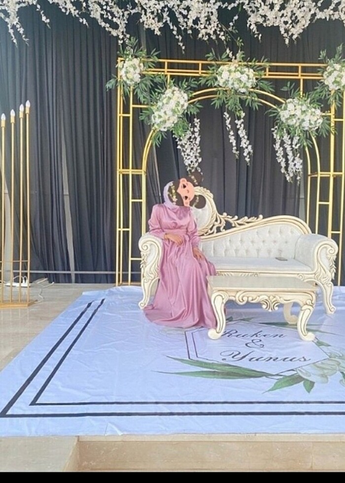 Tesettür saten abiye - Görsel 2