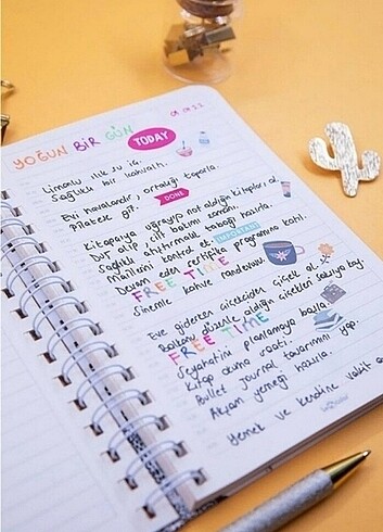  Beden LE COLAR Tarihsiz Çizgili Defter Gülümse A5