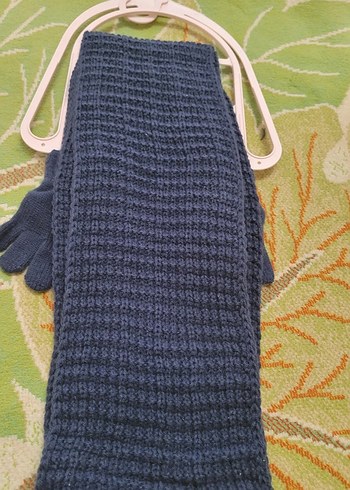 Erkek Çocuk Örgü Mavi Eldiven - Görsel 2