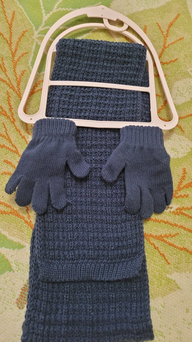 Erkek Çocuk Örgü Mavi Eldiven - Görsel 3