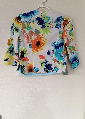 Çiçekli Kız Bolero, Düğmeli, Bol Kesim - Görsel 7