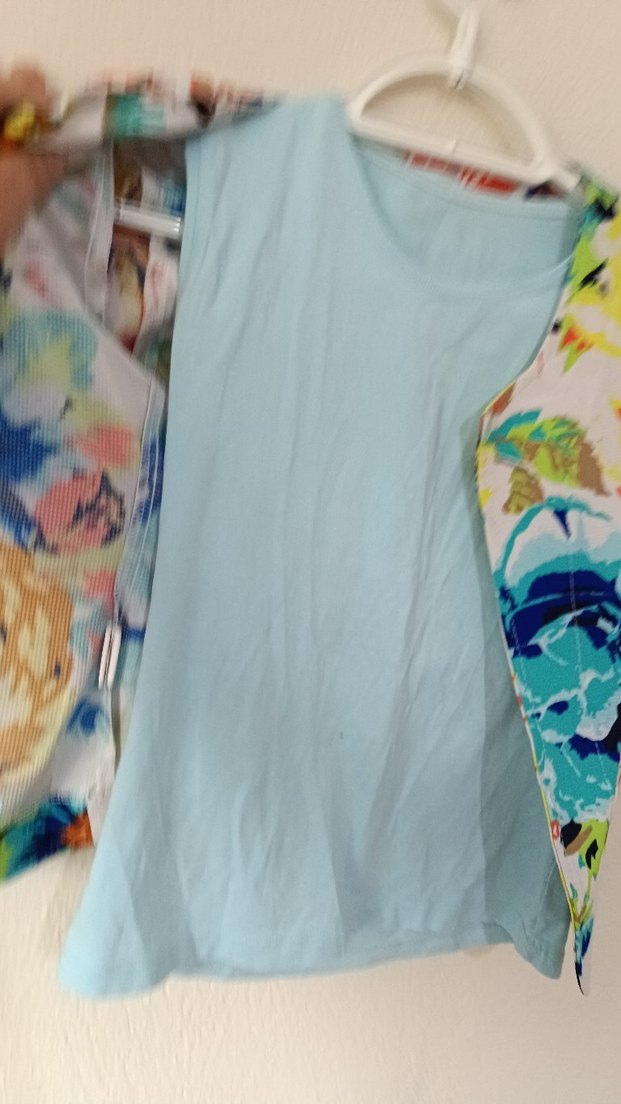 Çiçekli Kız Bolero, Düğmeli, Bol Kesim - Görsel 3