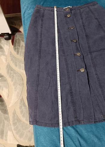 xl Beden mavi Renk Düğmeli Lacivert Midi Denim Etek